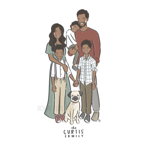 Custom Digital Family Portrait Etsy