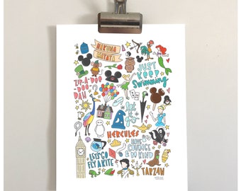 Disney Doodles Illustration Print