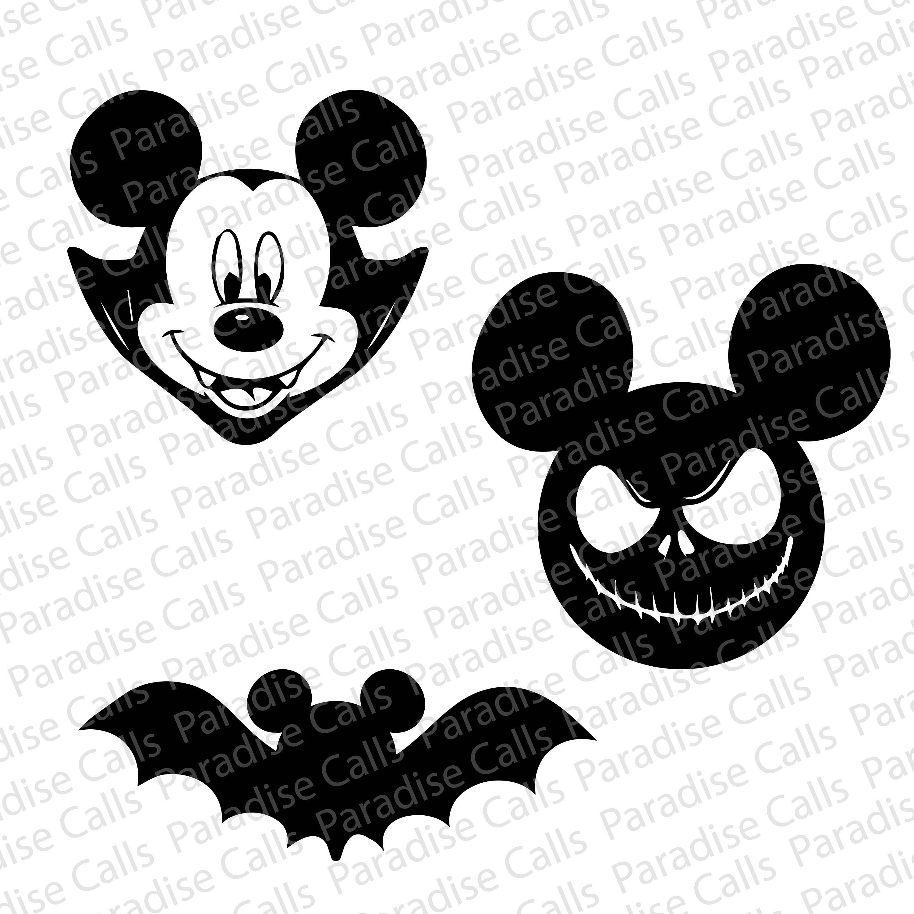 Disney Mickey Halloween digital cut file for Silhouette or Cricut, SVG, DXF...