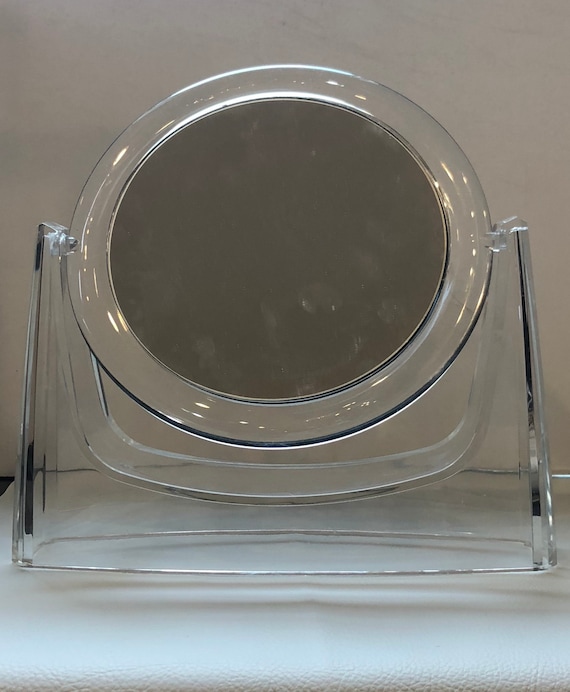 Mid Century Modern Lucite Round Mirror