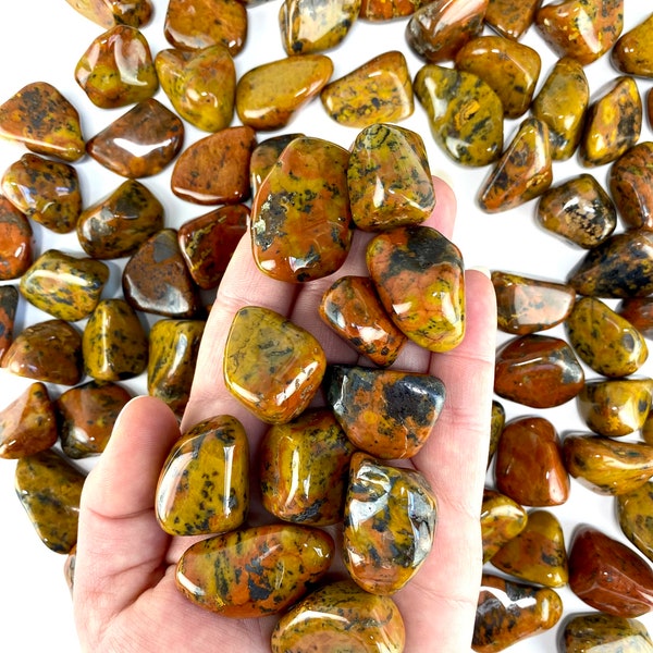 Tigers Tail Jasper Tumbled Stone, Rare Polished Pocket Stone