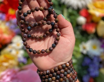 Pietersite 8 mm Beaded Bracelet, Pietersite Gemstone Bracelet, Unisex Stretch Crystal Bracelet