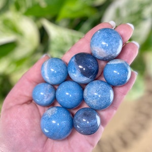 Trolleite Gemstone Sphere, Polished Blue Trolleite Crystal Ball, Rare Brazilian Blue Trolleite