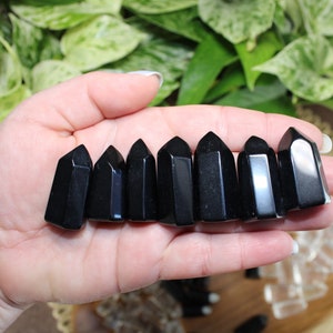 Mini Obsidian Crystal Point Tower | Protection Stone | Obsidian Healing Gemstone | Natural Polished Stone | Meditation Crystal
