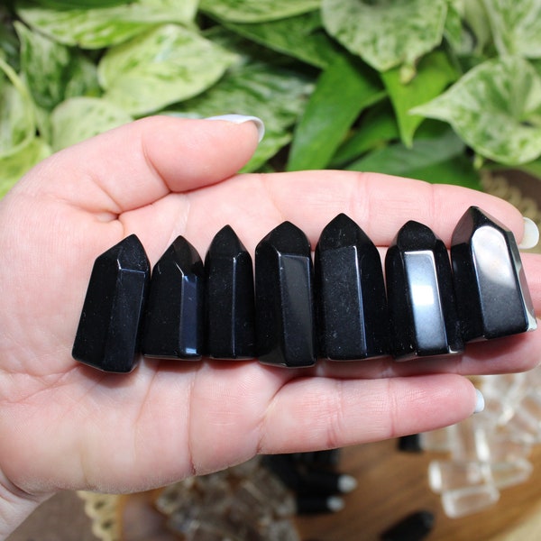 Mini Obsidian Crystal Point Tower | Protection Stone | Obsidian Healing Gemstone | Natural Polished Stone | Meditation Crystal