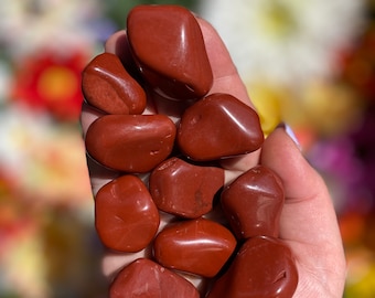 Red Jasper Tumbled Stones, Polished Pocket Stone, Root Chakra