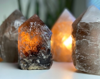 Smoky Quartz Point Lamp | Natural Crystal Table Lamp