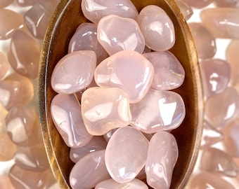 Pink Chalcedony Tumbled Stone, Rare High Quality Polished Pocket Stone, 20-40 mm