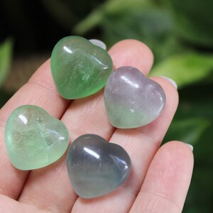 Mini Rainbow Fluorite Gemstone Heart, Polished Natural Fluorite, Pocket Sized Crystal Heart