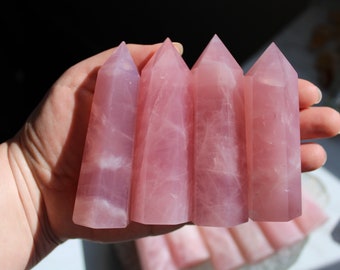 High Quality Rose Quartz Point Tower, Rose Quartz Pillar, Stone of Love
