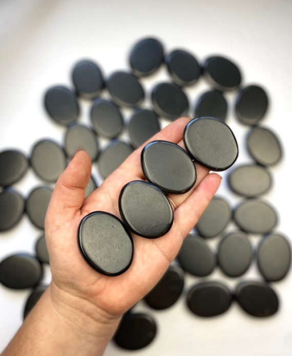 Polished Shungite Flat Stone | EMF Protection