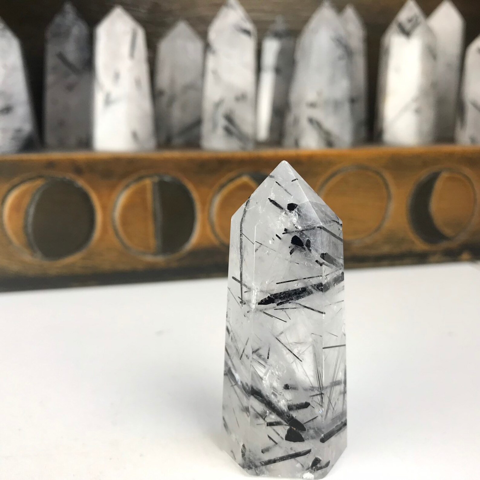 Black Tourmalinated Quartz Tower Black Tourmaline Quartz Etsy