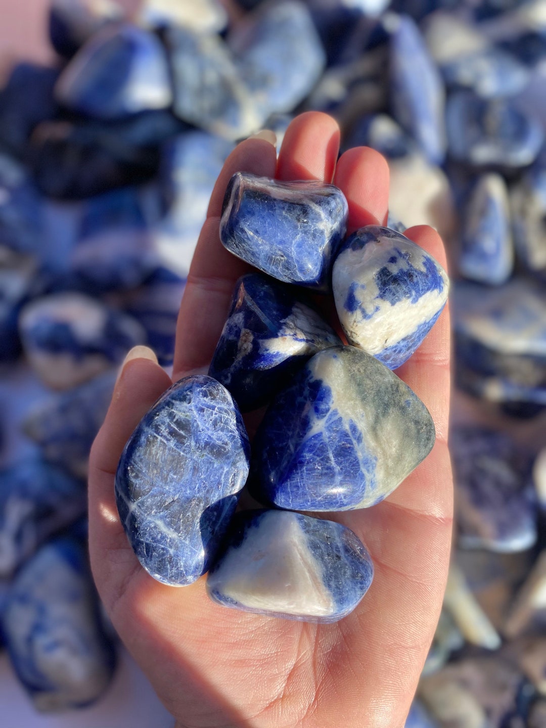 XL Sodalite Tumbled Stone 3 4 Cm Large Blue Sodalite Gemstone Throat third Eye Chakra Stone Etsy