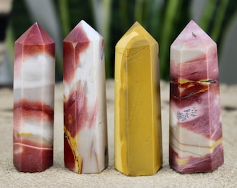 Mookaite Jasper Gemstone Tower, Crystal Point Decor