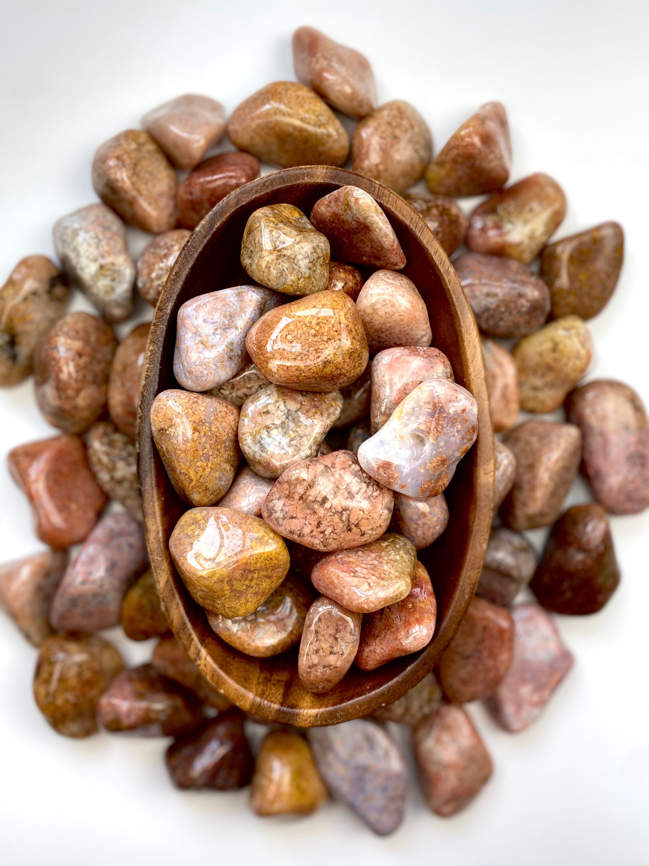 Pink Moss Agate Tumbled Stone Pocket Stone Tumbled Moss | Etsy
