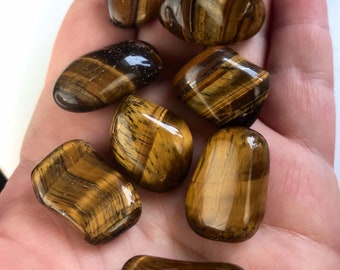 Mini Tiger Eye Pocket Stone, Chatoyant Brown Tiger Eye, Polished Tumbled Stone