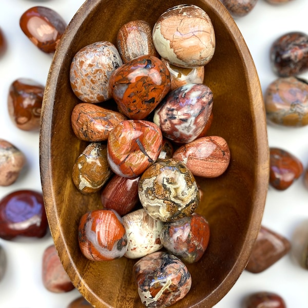 Poppy Jasper Tumbled Stone, Polished Poppy Jasper, Pocket Stone