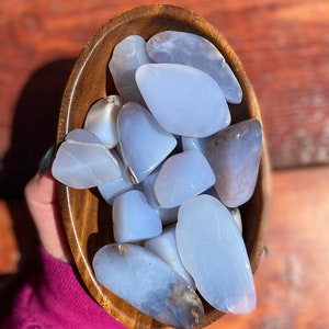Turkish Blue Chalcedony Polished Free Form Stone, Throat Chakra Healing Stone