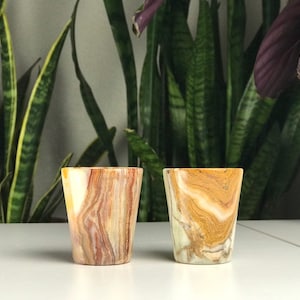 Green Onyx Shot Glass Set, Fancy Shot Glasses, Crystal Shot Glasses