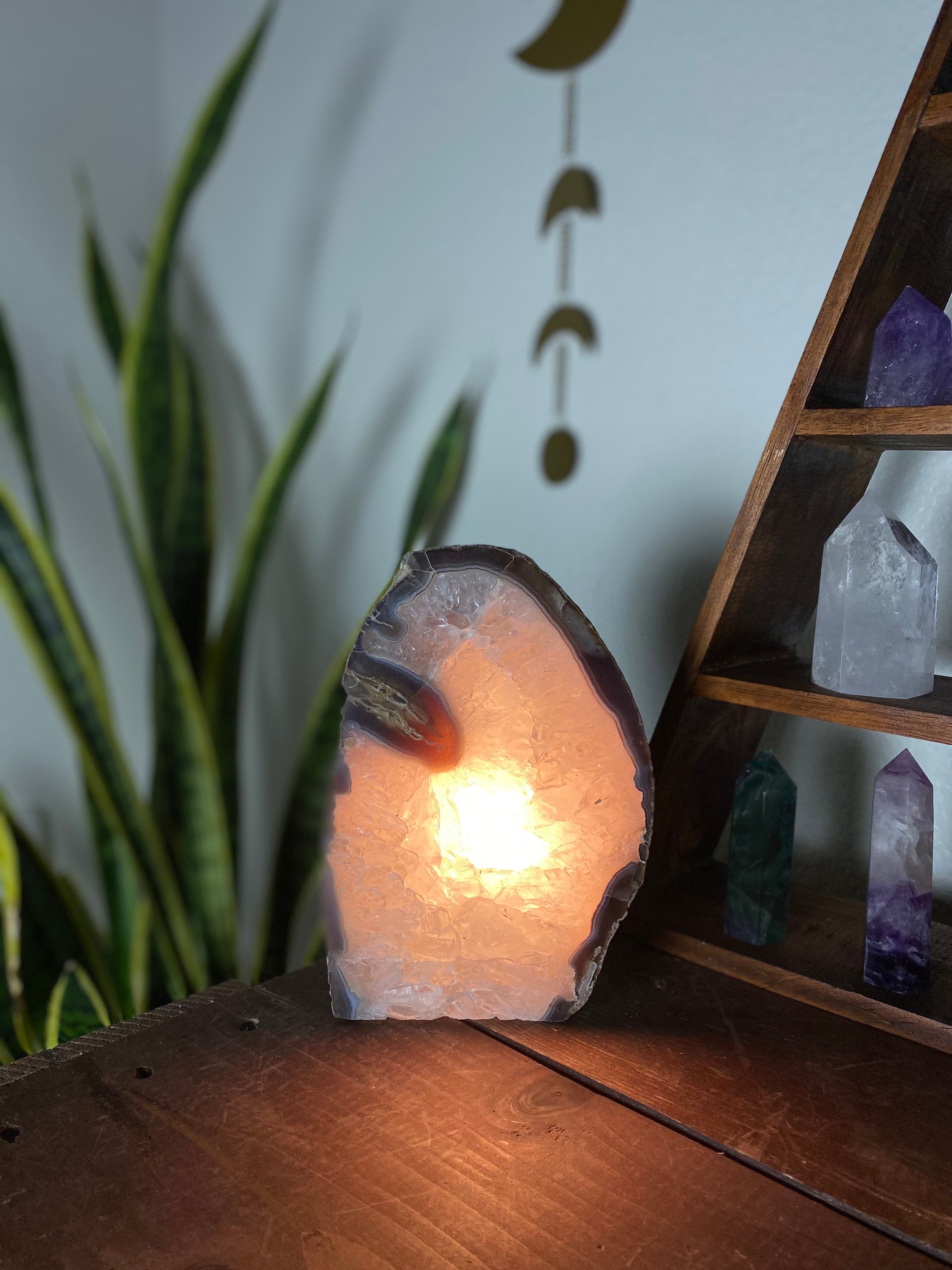 Natural Agate Geode Lamp Natural Stone Accent Lamp for Etsy