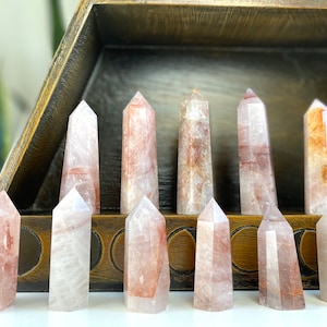 Fire Quartz Point Tower | Hematoid Quartz |Polished Hematite Quartz | Fire Quartz Stone | Crystal Generator