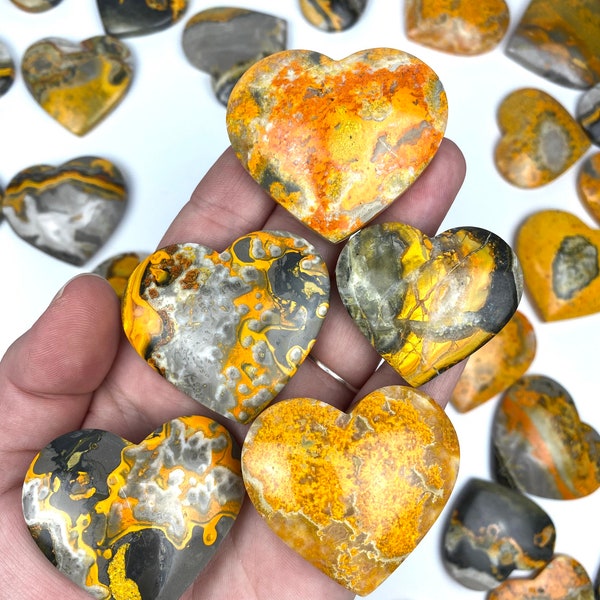 Bumblebee Jasper Crystal Heart | Medium Bumblebee Jasper Polished Gemstone Heart  | Healing Crystal Heart | Solar Plexus