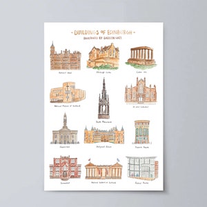Edinburgh Art Print , buildings of Edinburgh, Scotland