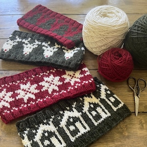 Cozy Christmas Ear Warmer Collection DIGITAL KNITTING PATTERN