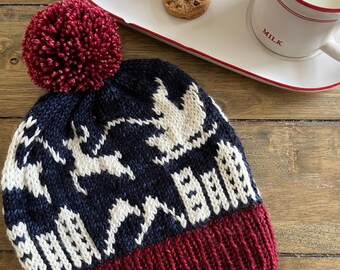 Sleigh Bells Beanie Digital Knitting Pattern
