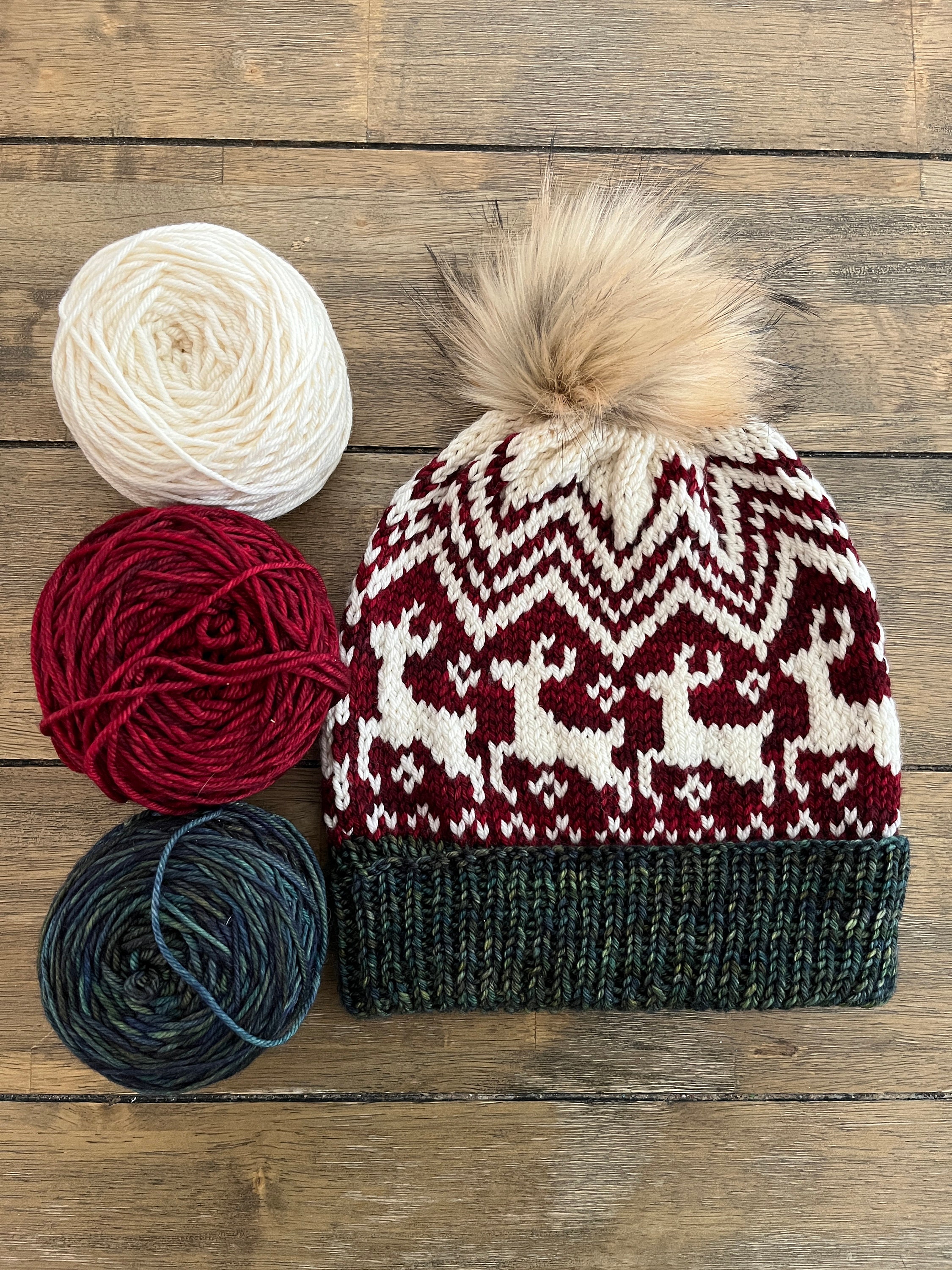 Reindeer Romp Beanie Knitting Pattern - Etsy