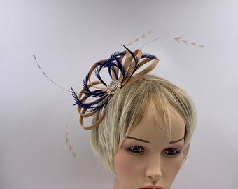 Blue Gold Fascinator - Etsy UK