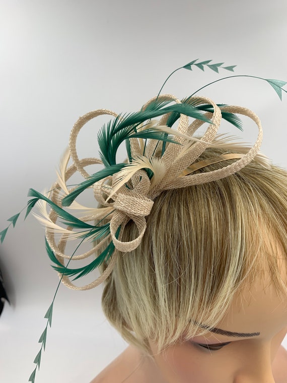 Emerald Green and Nude Feather Fascinator, Elegant Small Nude Fascinator With Emerald Green Feathers, Nude and Dark Green Fascinator - Etsy Emerald Green and Nude Feather Fascinator, Elegant Small Nude Fascinator With Emerald Green Feathers, Nude and Dark Green Fascinator - Etsy