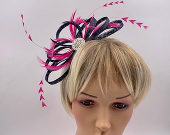 Navy Pink Fascinator - Etsy UK
