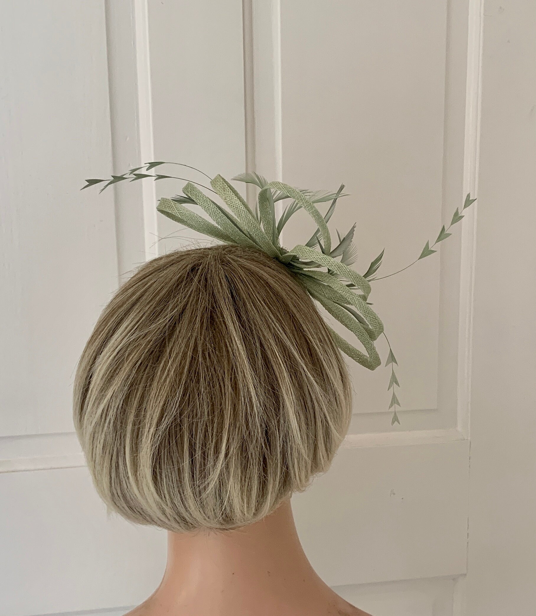 Sage Green Feather Fascinator Small Green Headpiece Unique Etsy UK
