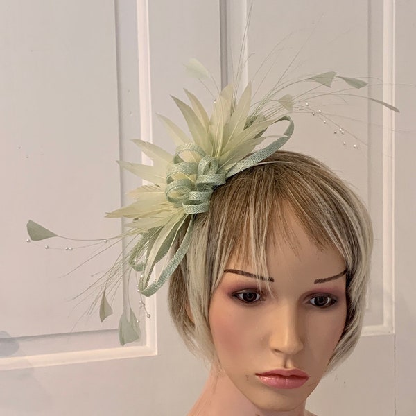 Sage Green Fascinator Hat Etsy UK