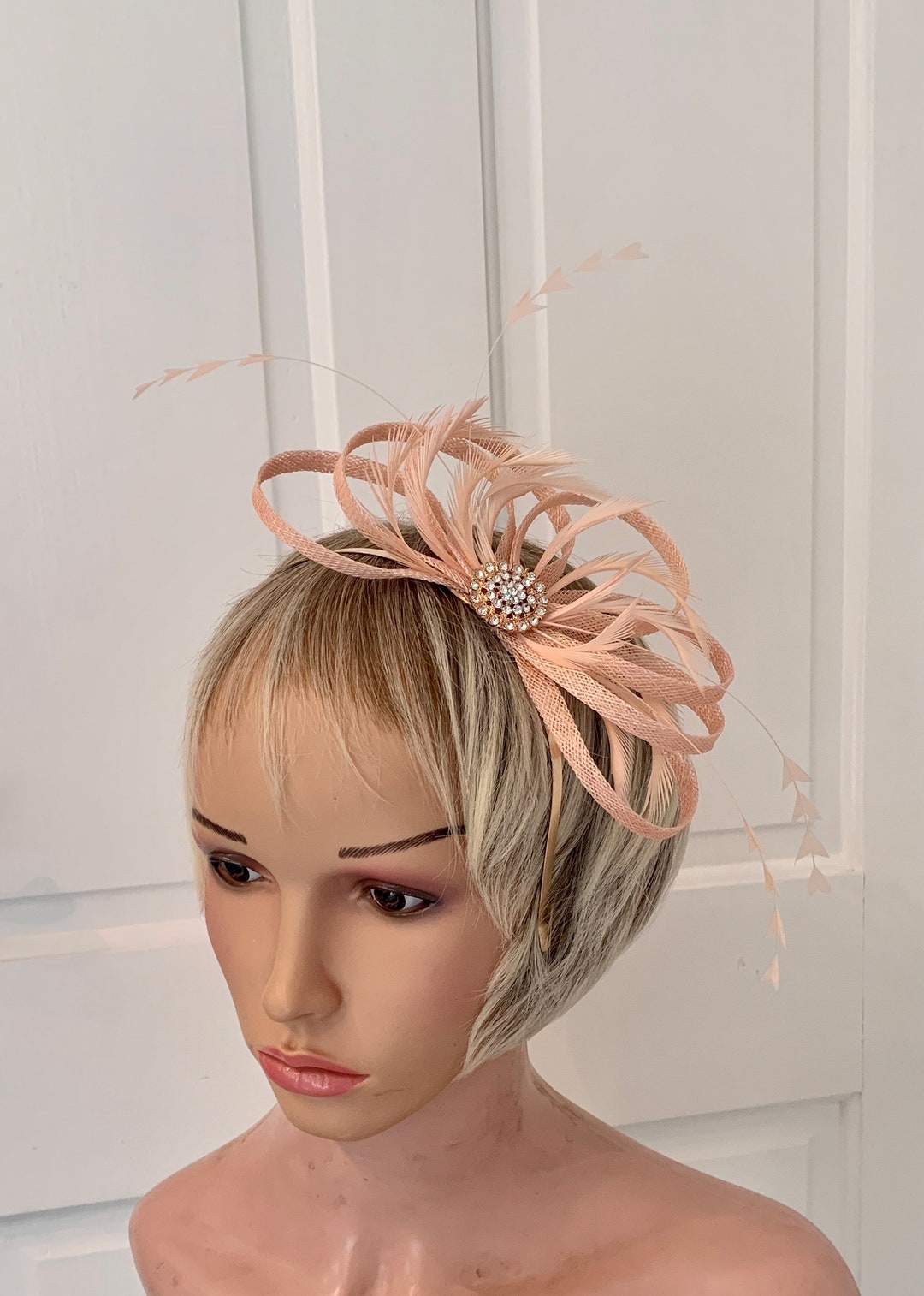 Peach Fascinator Peach Headpiece for Weddings Simple Peach Etsy