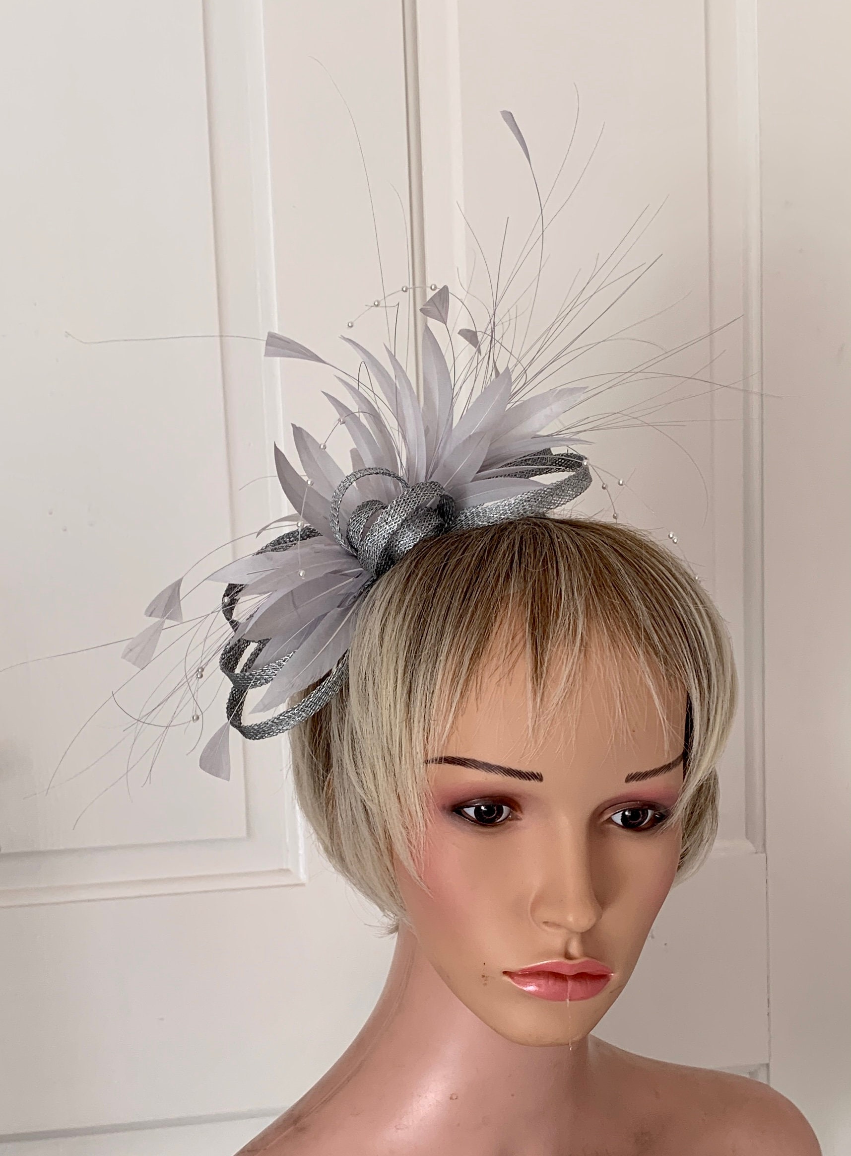 Silver Feather Fascinator Dainty Silver Fascinator Simple Etsy UK