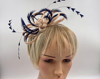 Navy Nude Fascinator - Etsy UK