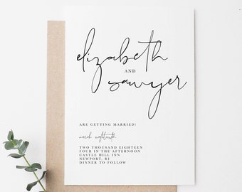 Simple Wedding Invitation Etsy