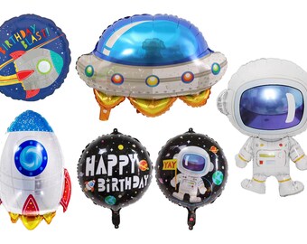 Space Astronaut/Rocket Happy Birthday Foil Balloons