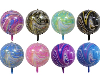 4D Marble Print Sphere 22" inch Orb Round Helium Balloon