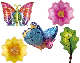 Flower Leaf Garden Dragonfly Butterfly Decoration Party Foil Balloon