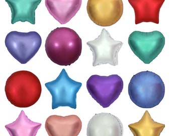 Satin Luxe Metallic Heart Star Round Balloon