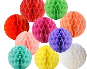 Honeycomb Paper Ball Colourful Wedding Party Hanging Decoration - 130 Variations