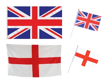 UK Great Britain Union Jack England St Georges Flag Pole Stick