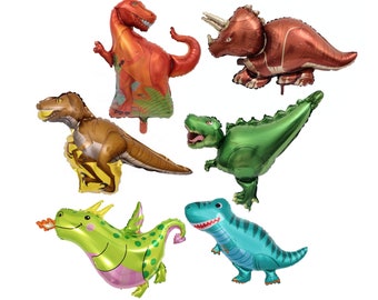 Dinosaurs T-Rex Velociraptor Triceratops Party Balloon