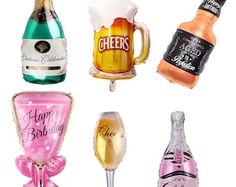 Drink Champagne Beer Whiskey Bottle Cup Glass Balloon