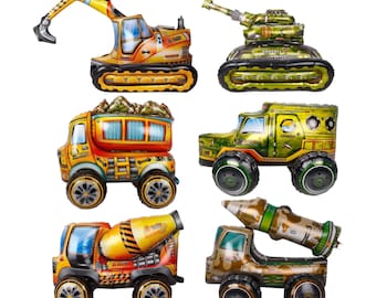 Vehicle Construction Army Digger Missile Tank 4D Balloon