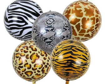 4D Animal Print Sphere 22" inch Orb Round Helium Balloon