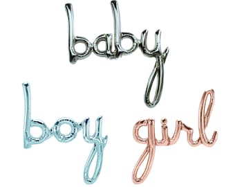Baby Girl Boy Script Word Baby Shower Arrival Party Decoration Foil Balloon
